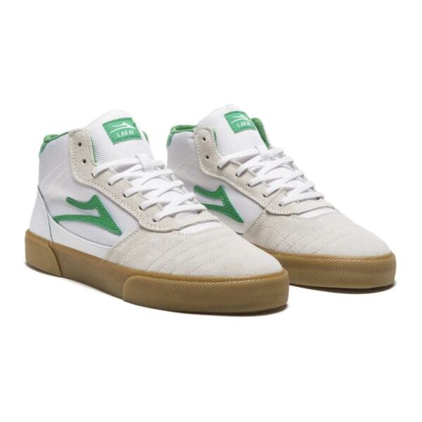 LAKAI CAMBRIDGE MID WHITE/GRASS SUEDE