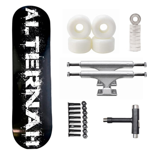 Complete Skateboard Alternah Black Logo Board(Deep Concave)